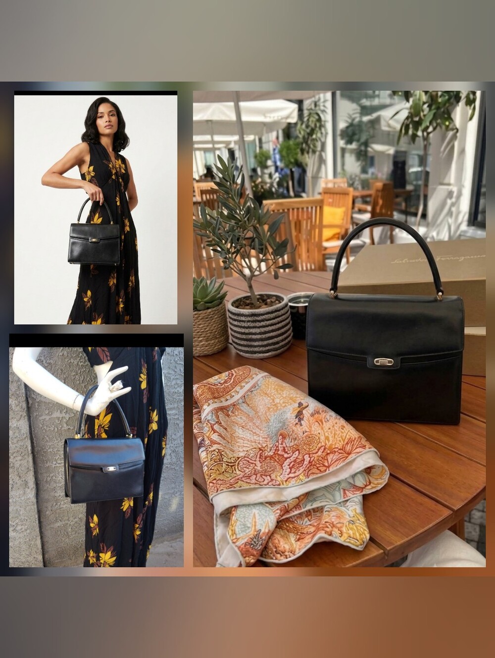 Vintg. Salvatore Ferragamo Top-Handle Leather Bag